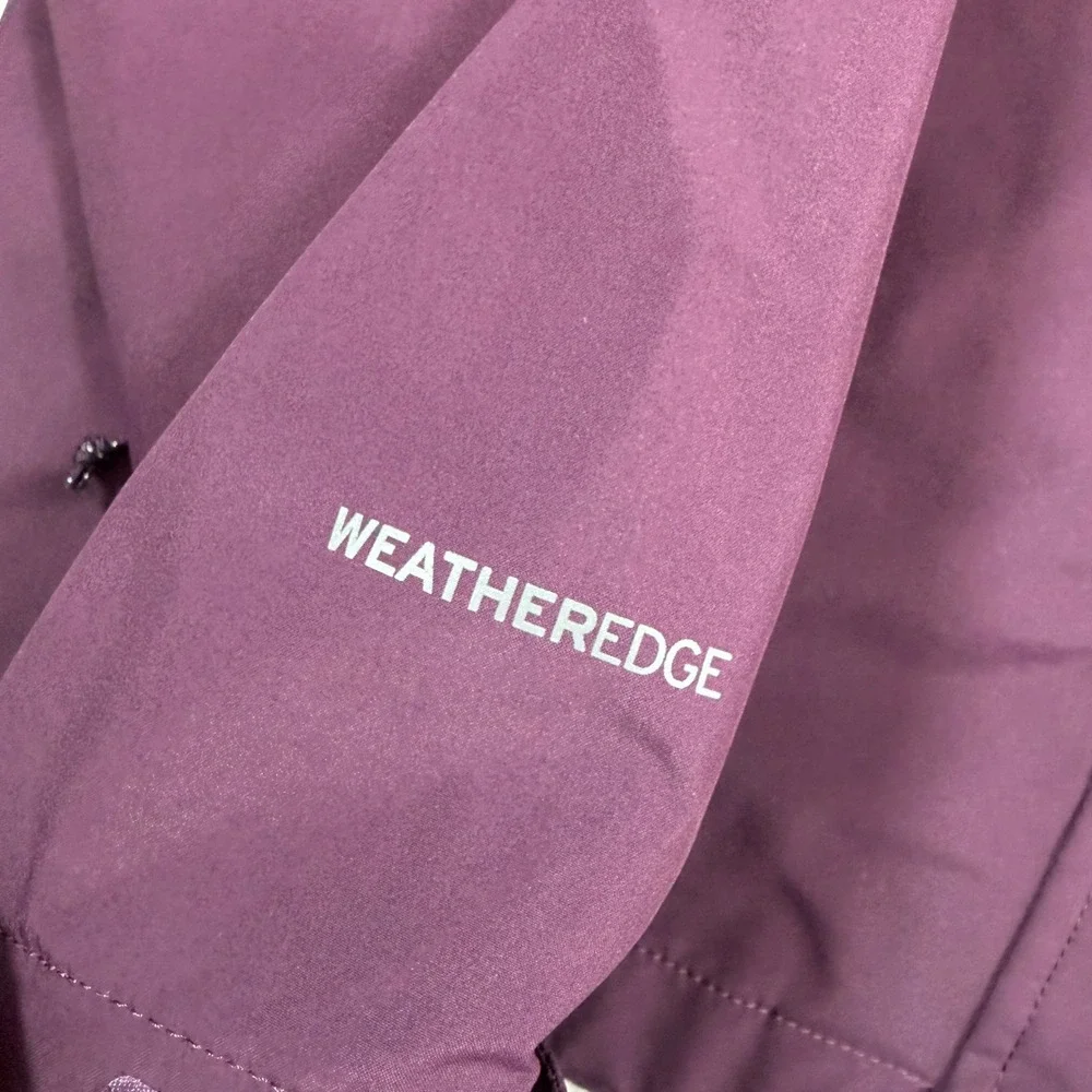 Eddie Bauer WeatherEdge Rain Jacket Women Medium Purple Hooded Outdoor Shell